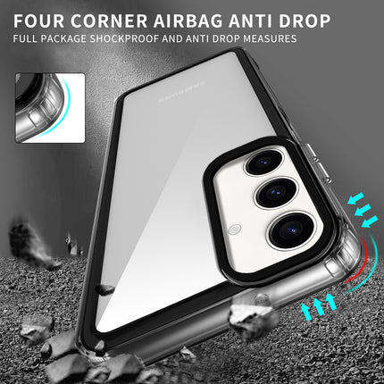 Kapa Warrior Acrylic Clear Back Cover For Samsung Galaxy S24 | Slim Shockproof [Military Grade Protection] Hybrid Bumper Case (Grey Sides) - Mobizang