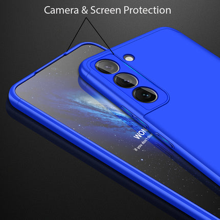 Double Dip Full 360 Protection Back Case Cover for Samsung Galaxy S22 PLUS (Blue)