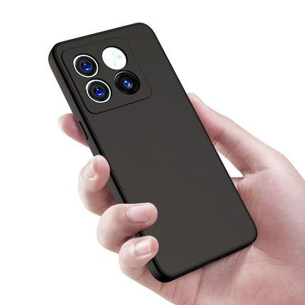 Kapa Matte Lens Protective Shockproof Flexible Back Cover for OnePlus 10T ,Slim Silicone with Soft Lining Shockproof Flexible Full Body Bumper Case (Black)