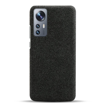 Kapa Woven Soft Fabric Case for Xiaomi 12 Pro (5G) Back Cover,  Shock Protection Slim Hard Anti Slip Back Cover (Black)