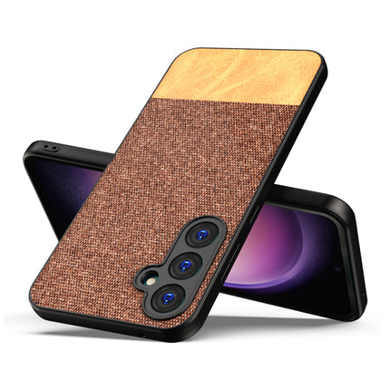 Kapa Soft Fabric & Leather Hybrid Protective Back Cover for Samsung Galaxy S23 FE | Shockproof Slim Hard Anti Slip Back Case (Brown)