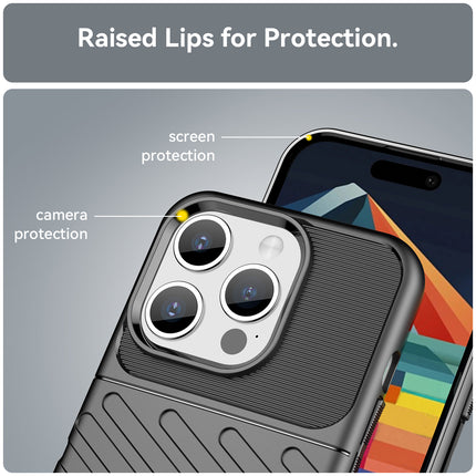 Kapa Thunder Protective Flexible Back Cover for Apple iPhone 15 Pro Max | Slim Anti Slip Rugged TPU Shockproof Full Body Bumper Case (Black)