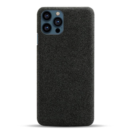 Woven Soft Fabric Case for Apple iPhone 13 Pro Max Back Cover, Shock Protection Slim Hard Anti Slip Back Cover (Black)