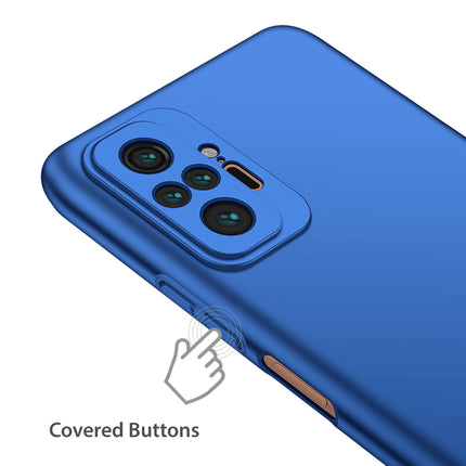 Silk Smooth Finish [Full Coverage] All Sides Protection Slim Back Cover For Xiaomi Redmi Note 10 Pro /  Note 10 Pro Max (Blue) - Mobizang