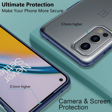 Shield Frosted Acrylic Back Shock Proof Case Cover for OnePlus Nord 2 (5G) /One PlusNord 2  (5G) (Blue)