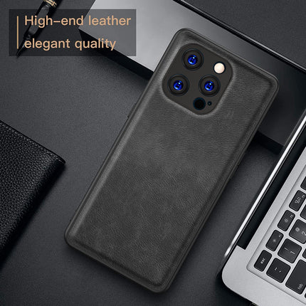 Kapa Tux Leather Back Cover for Apple iPhone 15 Pro Max | Slim Shockproof Camera Protection Bumper Case (Black)