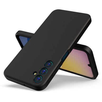 Kapa Matte Protective Lens Flexible Back Cover for Samsung Galaxy A25 | Slim Silicone with Soft Lining Shockproof Full Body Bumper Case (Black)