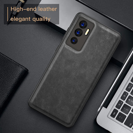 Tux Back Case for Vivo V23E, Slim Leather Case with Soft Edge Shockproof Back Cover (Black)