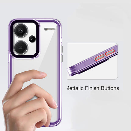 Kapa Warrior Acrylic Clear Back Cover For Redmi Note 13 PRO PLUS | Slim Shockproof [Military Grade Protection] Hybrid Bumper Case (Purple Sides) - Mobizang