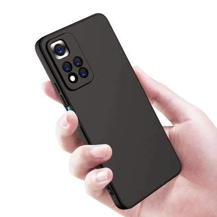Matte Lens Protective Back Cover for Xiaomi 11i / 11i Hypercharge , Slim Silicone with Soft Lining Shockproof Flexible Full Body Bumper Case (Black)