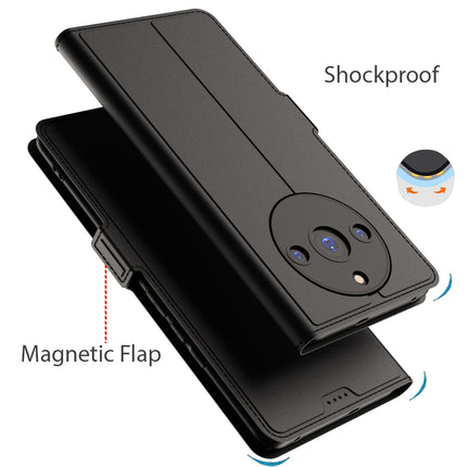 Kapa Noble Slim Magnetic Leather Flip Case Cover for Realme 11 PRO / 11 PRO PLUS | Card Holder Stand Leather Flip Wallet Case (Black)