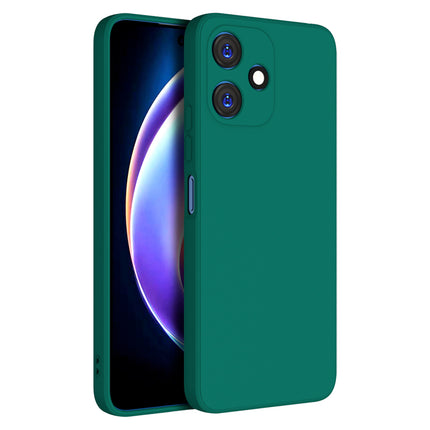 Kapa Matte Protective Lens Flexible Back Cover for Redmi 12 (5G) / Poco M6 Pro (5G) | Slim Silicone with Soft Lining Shockproof Full Body Bumper Case (Green)