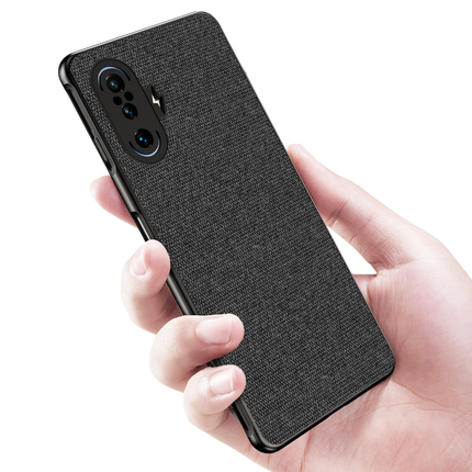 Soft Full Fabric Protective Back Case Cover for Poco F3 GT (Black) - Mobizang
