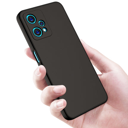 Matte Lens Protective Back Cover for Realme 9 PRO, Slim Silicone with Soft Lining Shockproof Flexible Full Body Bumper Case (Black)