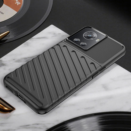 Kapa Thunder Protective Flexible Back Cover for OnePlus 10R | Slim Anti Slip Rugged TPU Shockproof Full Body Bumper Case (Black)