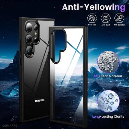 Kapa Hawkeye-I Clear Back Cover for Samsung Galaxy S24 ULTRA | Camera Lens Protector Shockproof Slim Clear Case Cover (Black) - Mobizang