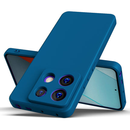 Kapa Matte Protective Lens Flexible Back Cover for Poco X6 PRO / Redmi Note 13 PRO | Slim Silicone with Soft Lining Shockproof Full Body Bumper Case (Blue)