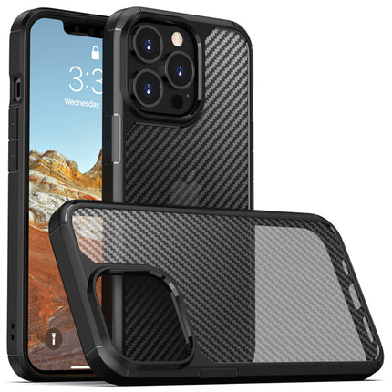 Carbon Armor Back Case Cover for Apple iPhone 13 PRO MAX (6.7 inch) , [Military Grade Protection] Shock Proof Slim Hybrid Bumper Case (Black) - Mobizang