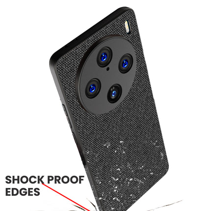 Kapa Soft Full Fabric Protective Back Case Cover for Vivo X100 Pro | Shockproof Slim Hard Anti Slip Back Case (Black)