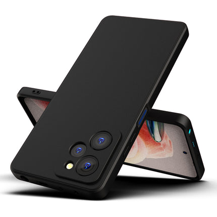Kapa Matte Protective Lens Flexible Back Cover for Poco X5 Pro | Slim Silicone with Soft Lining Shockproof Full Body Bumper Case (Black)