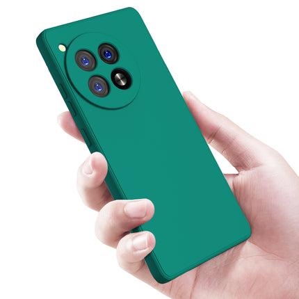 Kapa Matte Protective Lens Flexible Back Cover for Oneplus 12R | Slim Silicone with Soft Lining Shockproof Full Body Bumper Case (Green)