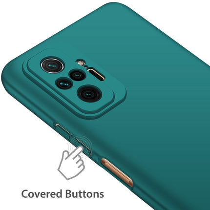 Silk Smooth Finish [Full Coverage] All Sides Protection Slim Back Cover For Xiaomi Redmi Note 10 Pro /  Note 10 Pro Max (Green) - Mobizang