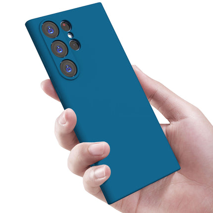Kapa Matte Protective Lens Flexible Back Cover for Samsung Galaxy S23 Ultra , Slim Silicone with Soft Lining Shockproof Full Body Bumper Case (Blue)