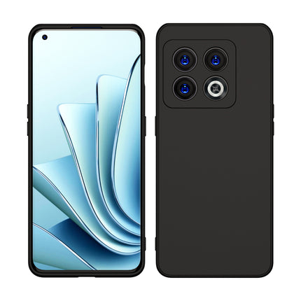 Matte Lens Protective Back Cover for OnePlus 10 Pro , Slim Silicone with Soft Lining Shockproof Flexible Full Body Bumper Case (Black)