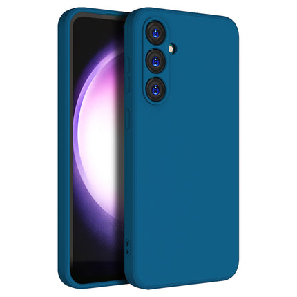 Kapa Matte Protective Lens Flexible Back Cover for Samsung Galaxy S23 FE | Slim Silicone with Soft Lining Shockproof Full Body Bumper Case (Blue) - Mobizang