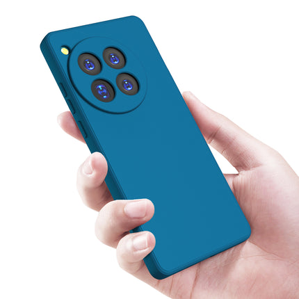 Kapa Matte Protective Lens Flexible Back Cover for OnePlus 12 | Slim Silicone with Soft Lining Shockproof Full Body Bumper Case (Blue)