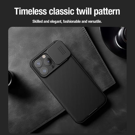 Kapa Camshield Back Cover for Apple iPhone 15 Pro Max | Inbuilt Slider Shockproof Lens Protection Case (Black)