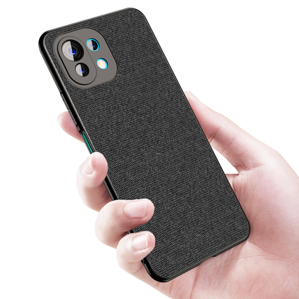 Soft Full Fabric Protective Back Case Cover for Xiaomi Mi 11 Lite (Black)