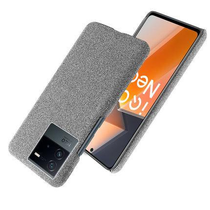 Kapa Woven Soft Fabric Case for Vivo IQOO Neo 6 (5G) Back Cover,  Shock Protection Slim Hard Anti Slip Back Cover (Grey)