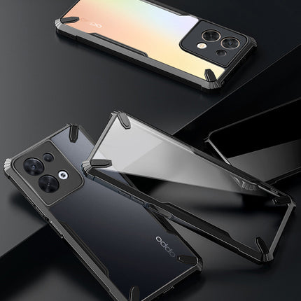 Kapa Bull Back Cover for Oppo Reno 8 Pro (5G) , Shockproof Slim Hybrid Clear Case (Black)