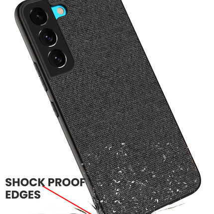 Soft Full Fabric Protective Back Case Cover for Samsung Galaxy S22 + ( Plus ) (Black)
