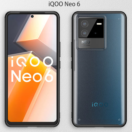 Kapa Shield Frosted Acrylic Back Shock Proof Case Cover for Vivo iQOO Neo 6 (Black)