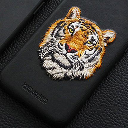Santa Barbara Roar Series Luxury Leather Back Cover for Apple iPhone 13 PRO MAX , Black