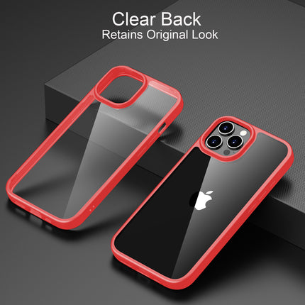 Kapa Hawkeye Clear Back Cover for Apple iPhone 15 Pro | Camera Lens Protector Shockproof Slim Clear Case Cover (Red)
