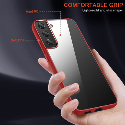 Hawkeye Clear Back Cover for Samsung Galaxy S22 Plus , Camera Lens Protector Shockproof Slim Clear Case Cover (Red)