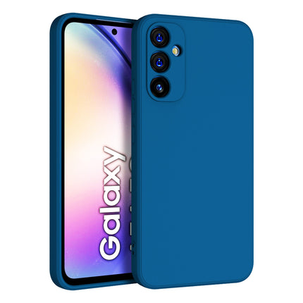 Kapa Matte Lens Protective Flexible Back Cover for Samsung Galaxy A54 (5G) | Slim Silicone with Soft Lining Shockproof Full Body Bumper Case (Blue)