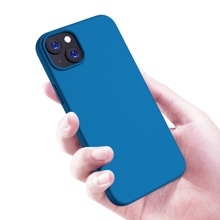 Kapa Matte Protective Lens Flexible Back Cover for Apple iPhone 15 Plus | Slim Silicone with Soft Lining Shockproof Full Body Bumper Case (Blue)