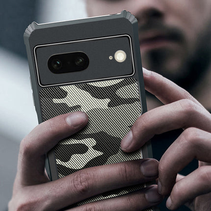 Kapa Bull Camouflage Back Cover for Google Pixel 8A | [Military Grade Protection] Shock Proof Slim Hybrid Bumper Case (Black)