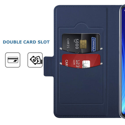 Noble Slim Magnetic & Card Holder Stand Leather Flip Case Cover for Apple iPhone 13 Pro Max (6.7) (Blue)