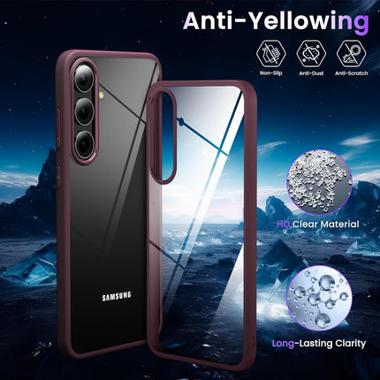 Kapa Hawkeye Clear Back Cover for Samsung Galaxy S24 PLUS | Camera Lens Protector Shockproof Slim Clear Case Cover (Red Sides)