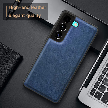 Tux Back Case For Samsung Galaxy S21 FE , Slim Leather Case with Soft Edge Shockproof Back Cover (Blue)