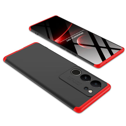 Kapa Double Dip Full 360 Protection Back Case Cover With Stand for Vivo V29 (5G) / Vivo V29 Pro (5G) (Red::Black) - Mobizang