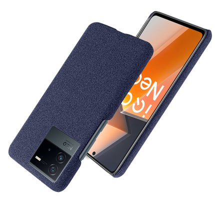 Kapa Woven Soft Fabric Case for Vivo IQOO Neo 6 (5G) Back Cover,  Shock Protection Slim Hard Anti Slip Back Cover (Blue)