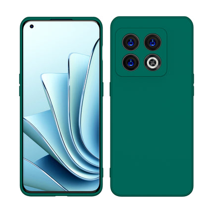 Matte Lens Protective Back Cover for OnePlus 10 Pro , Slim Silicone with Soft Lining Shockproof Flexible Full Body Bumper Case (Green)