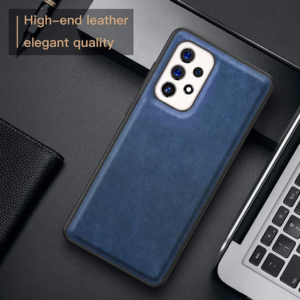 Tux Back Case For Samsung Galaxy A73 , Slim Leather Case with Soft Edge Shockproof Back Cover (Blue)