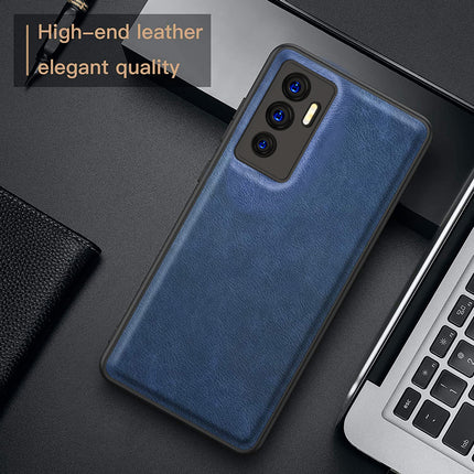 Tux Back Case for Vivo V23E, Slim Leather Case with Soft Edge Shockproof Back Cover (Blue)